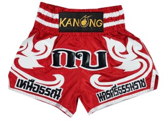 Kanong Custom Red Muay Thai Shorts : KNSCUST-1193